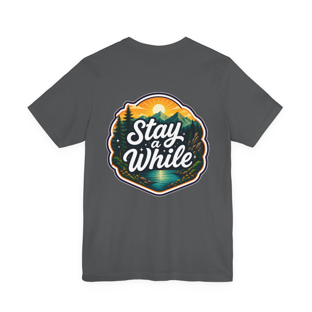 Let's Start Again, Stay A While nature badge Tee