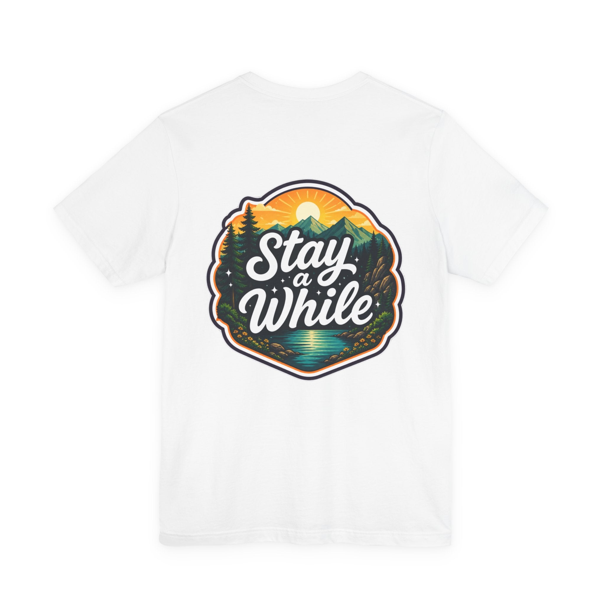 Let's Start Again, Stay A While nature badge Tee