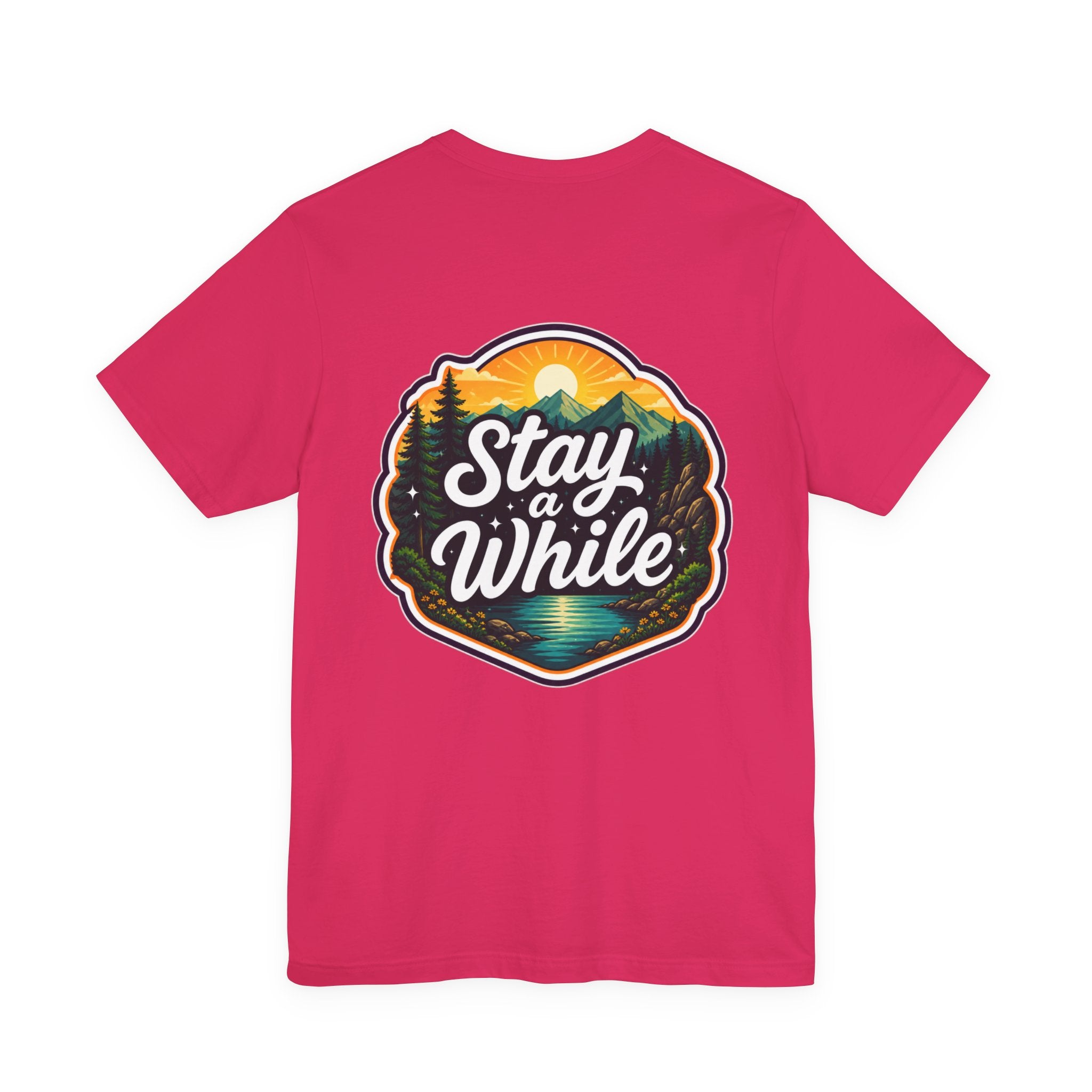 Let's Start Again, Stay A While nature badge Tee