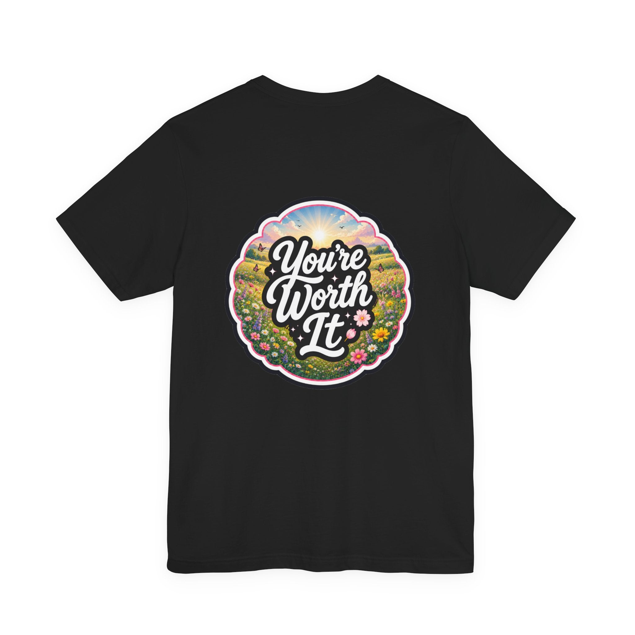 Let's Start Again, You're Worth It tee Retro Floral Badge