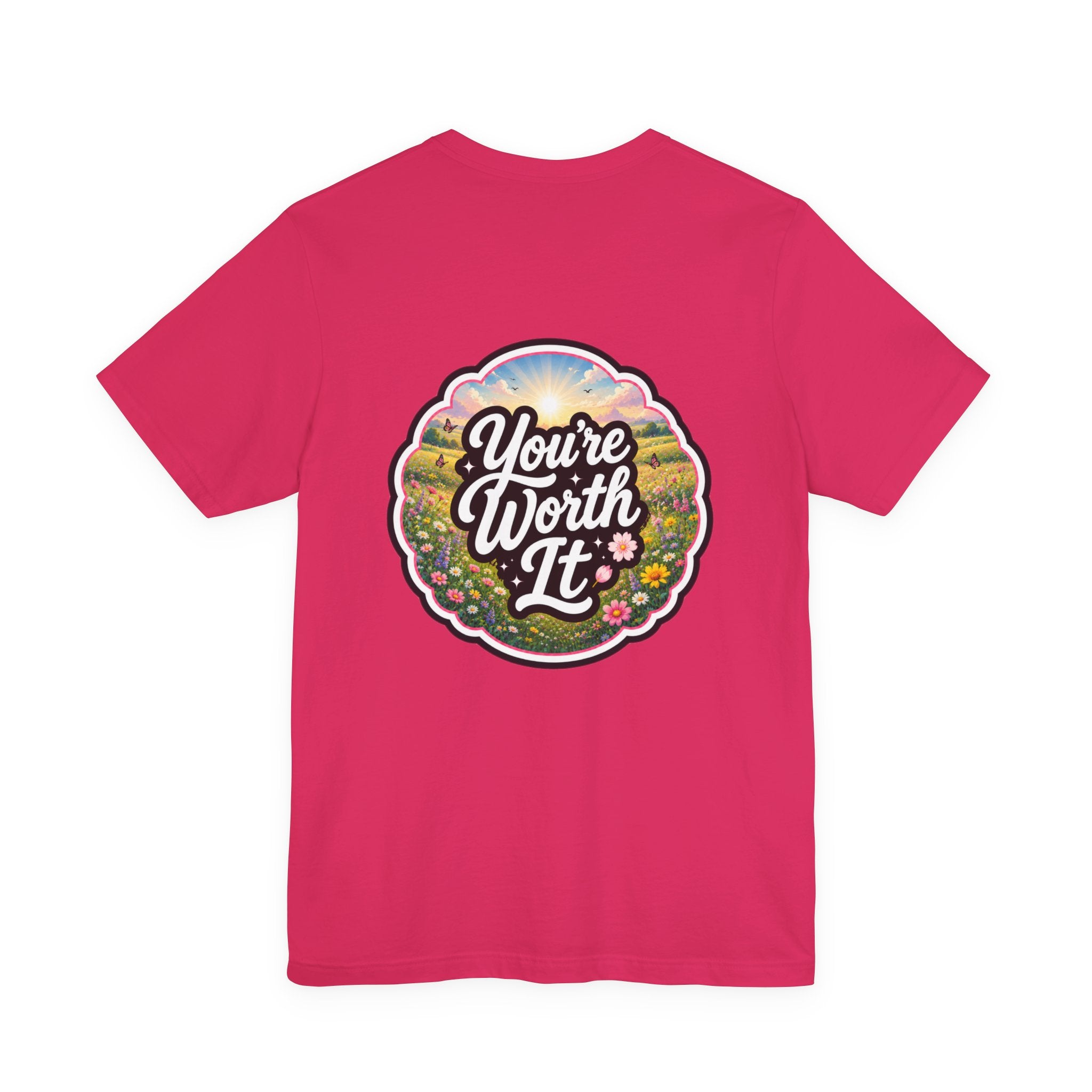 Let's Start Again, You're Worth It tee Retro Floral Badge