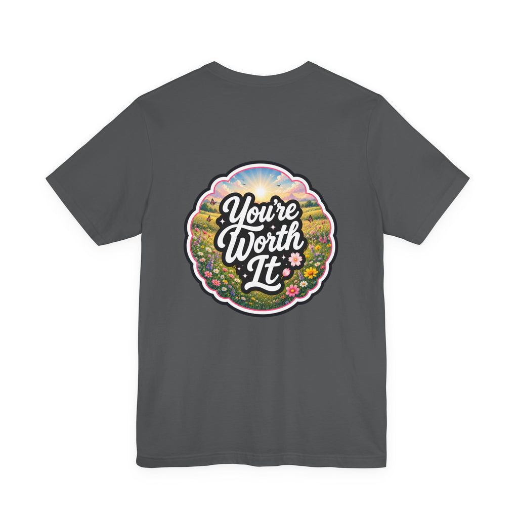 Let's Start Again, You're Worth It tee Retro Floral Badge